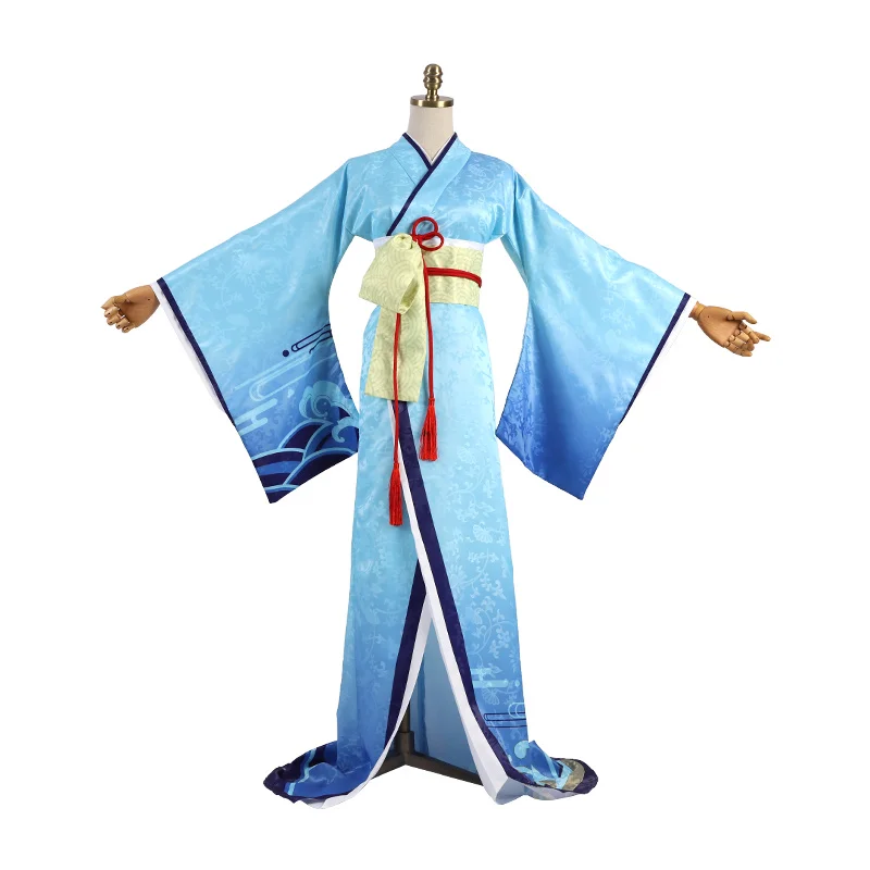 Аниме! Игра Onmyoji SSR Shiranui Diver Ali кимоно синий халат Старинное платье униформа