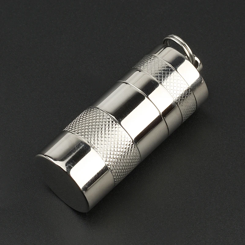 

Titanium Alloy Anti-skid Seals Waterproof Canister Medicine Capsule Bottle Mini Box Outdoor Camping Tool