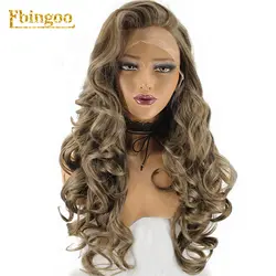 Ebingoo волос кепки + Высокое температура волокно натуральный длинные тёмный волнистый блондинка синтетический синтетические волосы на