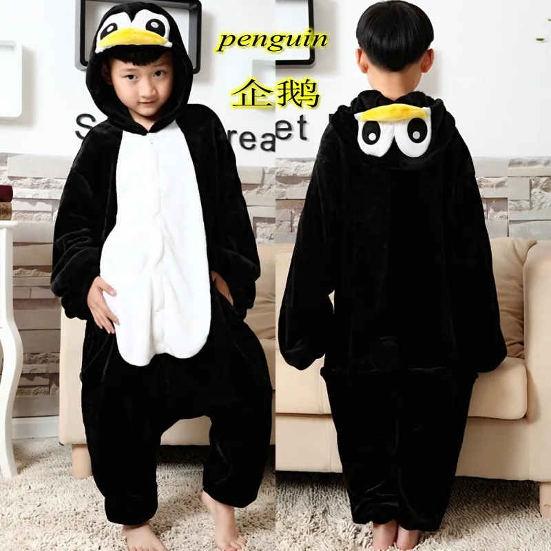 Черный Пингвин Onesie Пижама Kigurumi животное Косплей Костюм Хэллоуин семья пижамы для женщин