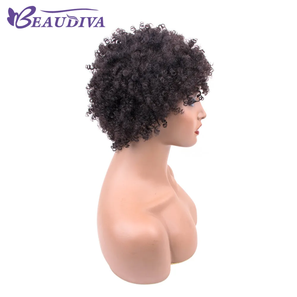 Envío rápido cabello peruano Remy Afro rizado tejido paquete corto pelucas de cabello humano hechas a máquina para mujeres negras americanas