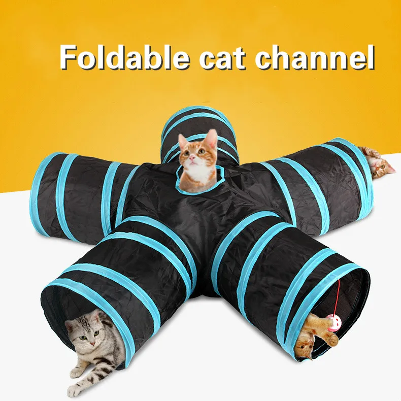 

Pet tunnel custom cat channel puzzle toy environmental protection sound paper tent pet five channels