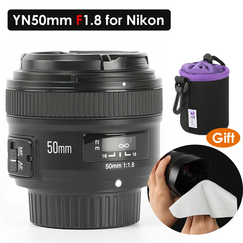 Объектив YONGNUO YN50MM F1.8 с большой диафрагмой и автофокусом полной рамой как у камеры