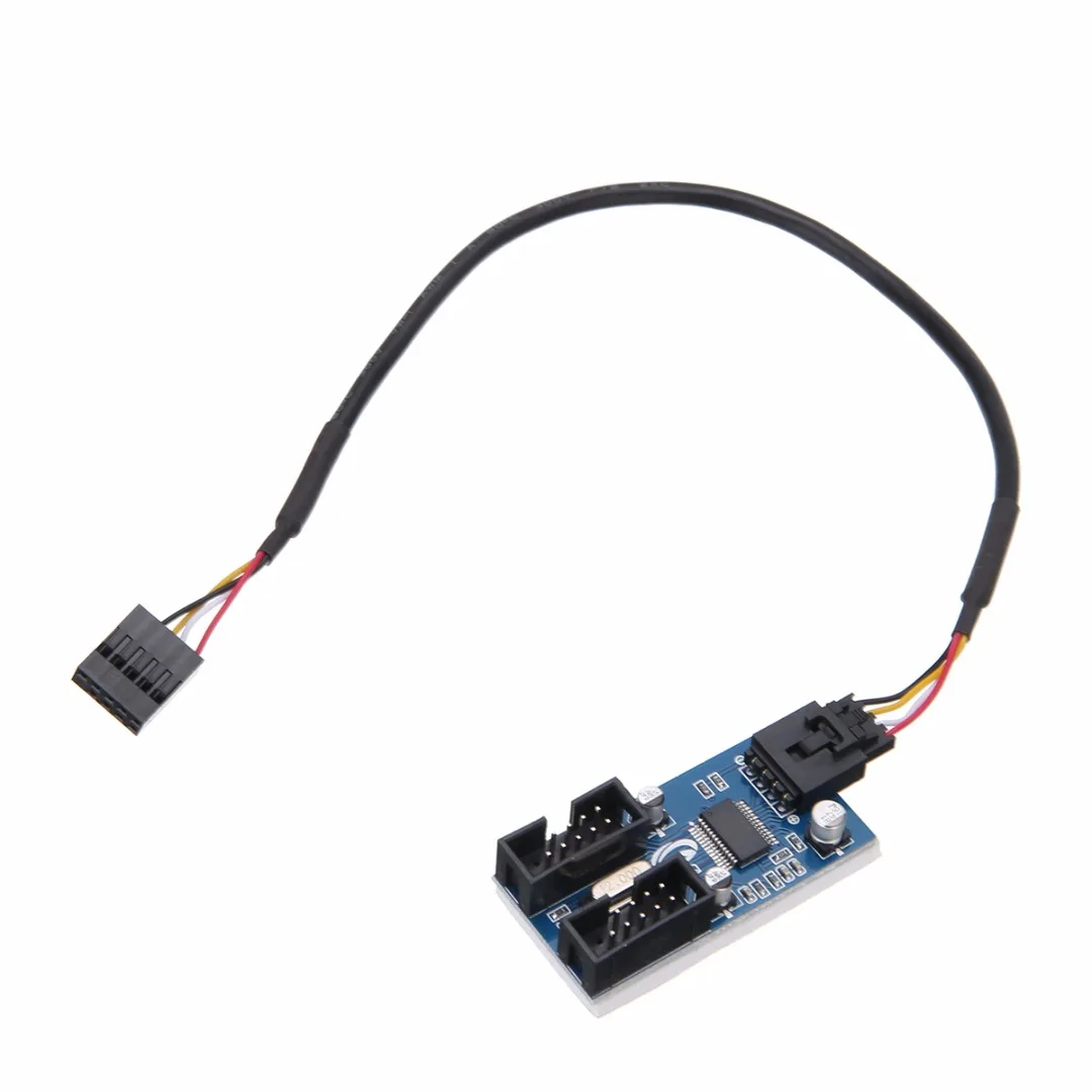 30 см/1 фут USB заголовок Кабели плата 9 Булавки Мужской 1 до 2 Женский Extender кабель 9 P USB2.0 Порты и разъёмы концентратор адаптер