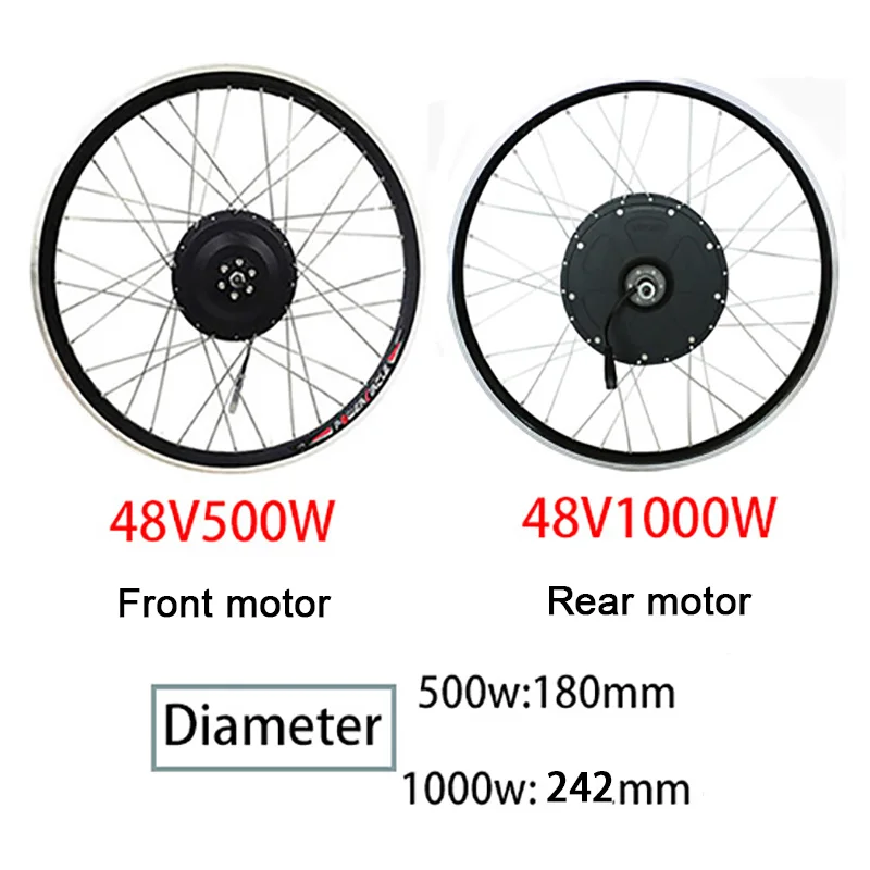 Flash Deal 48V 500W 1000W Electric Bike Conversion Kit with 20AH Battery Rear Blushless Motor Wheel for 26" 700C e Bike Electronic Bike Kit 1