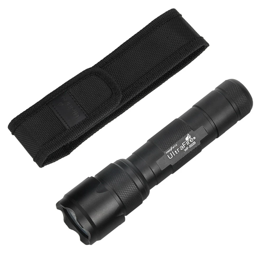 Ultrafire WF502B 1000 Lumens LED Flashlight Small Pocket Torch Black,With 2 Batteries and 1 Charger Ultrafire WF502B 1000 Lumens LED Flashlight Small Pocket Torch Black,With 2 Batteries and 1 Charger