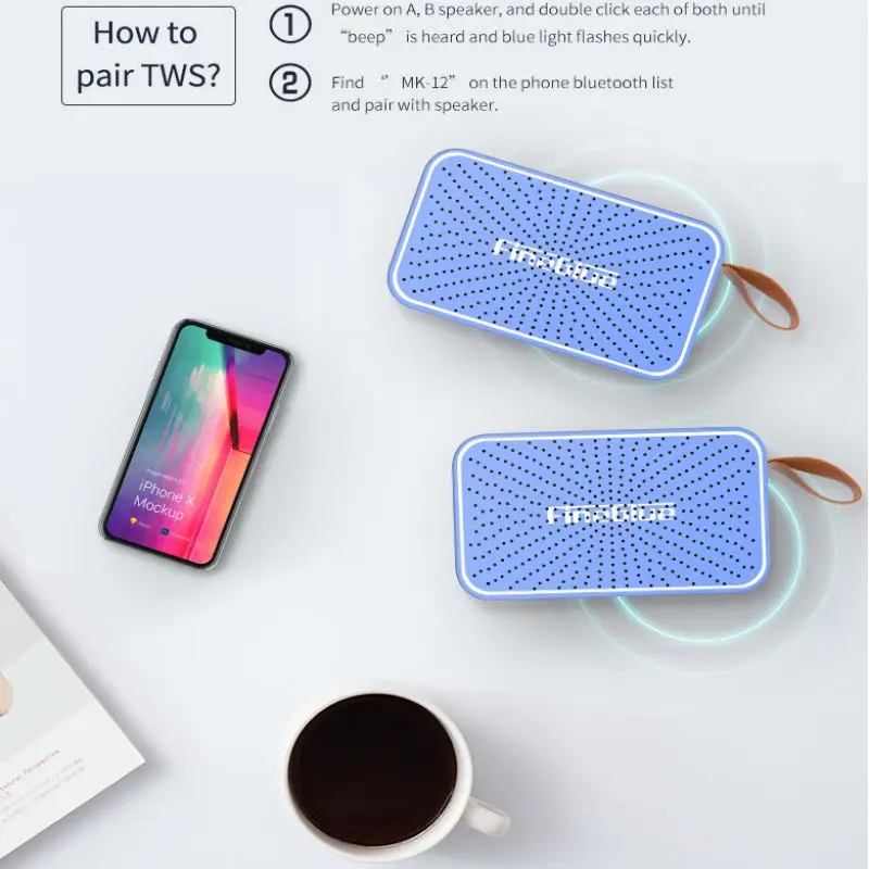Fineblue Bluetooth динамик портативный сабвуфер Музыка Поддержка HIFI TWS TF bluetooth аудио приемник handfree вызов беспроводные колонки