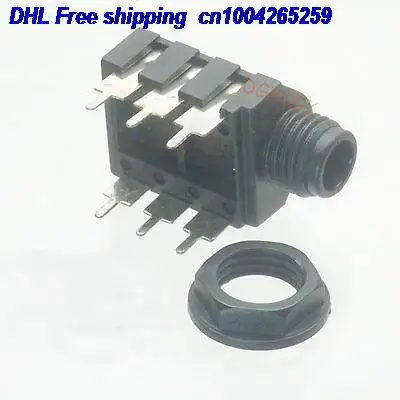 EMS/DHL 200 шт. 1/4 &quot6.35 мм джек стерео аудио 6pin PCB для монтажа в панель разъем наушников