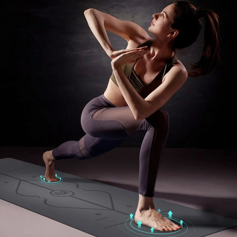 

FREE Shipping PU Natural RUBBER YOGA MAT Design and positioning system of environmental protection sport Anti-Slip pad body