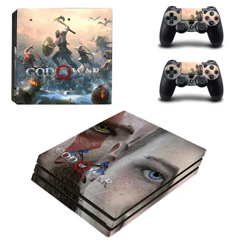 Игра God of War PS4 Pro наклейка для кожи виниловая наклейка для sony Playstation 4 консоль и 2 контроллера PS4 Pro наклейка для кожи - Цвет: YSP4P-2098