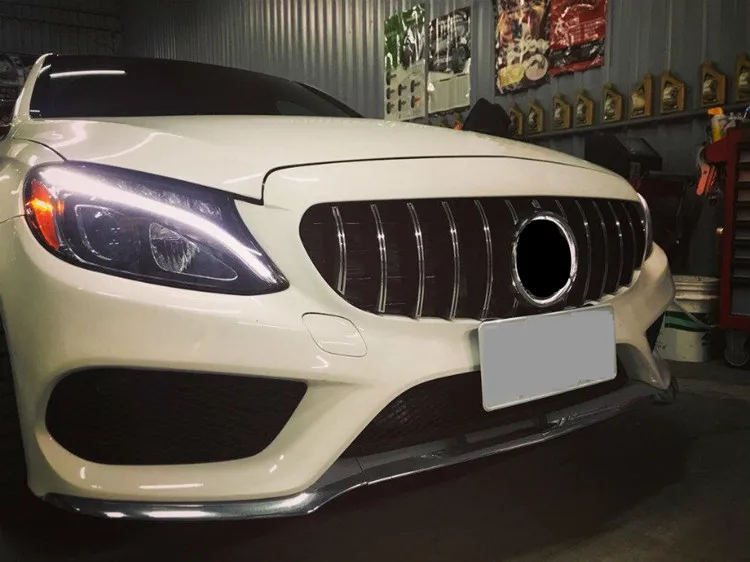C class W205 GT ABS grille fit for MB C-classs W205 to GT style 2014=2016 year grille withwithout camero hole (3)