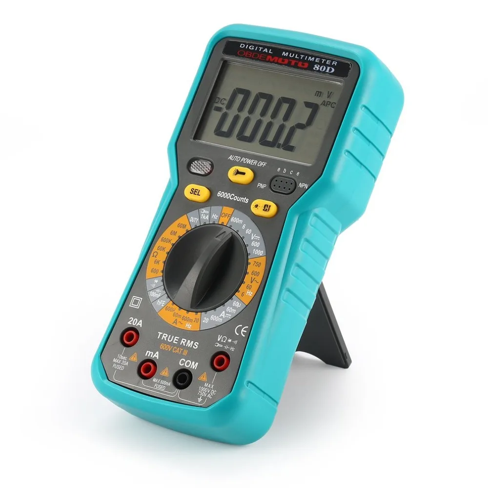 

2900A Digital Automotive Car Engine Multimeter 6000 Counts True RMS AC/DC Volt Amp Ohm Dwell Angle Rotational Speed Tester