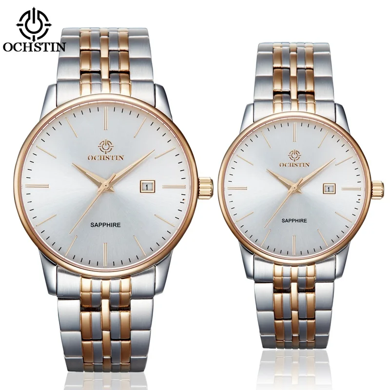 

OCHSTIN Brand Mens Watches Stainless Steel Luxury Calendar Display Ladies Quartz Watch Waterproof Men Womens Lovers Wristwatches