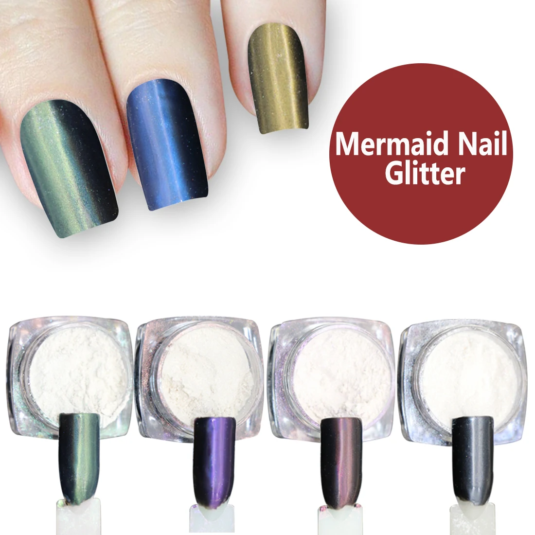 Buy 1 Jar Mermaid Nail Glitter Powder Pretty Gradient