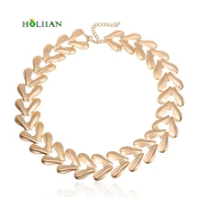 Женское модное колье-чокер из ключицы Позолоченное серебряное геометрическое медное массивное ожерелье Рок-torques Трендовое хип-хоп тяжелое металлическое