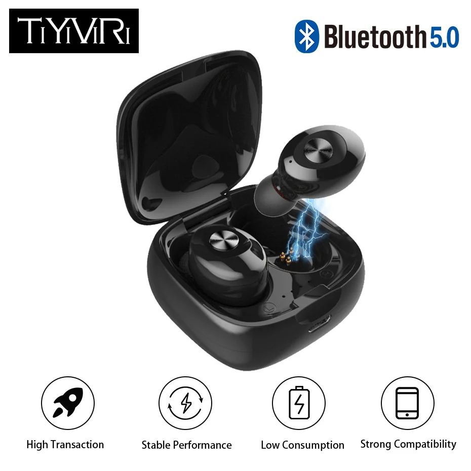 

Bluetooth Headphone Wireless Earphone Noise Cancelling Sports Music Earbuds with Mic Charging Box Hifi Earphone for Smart Phones