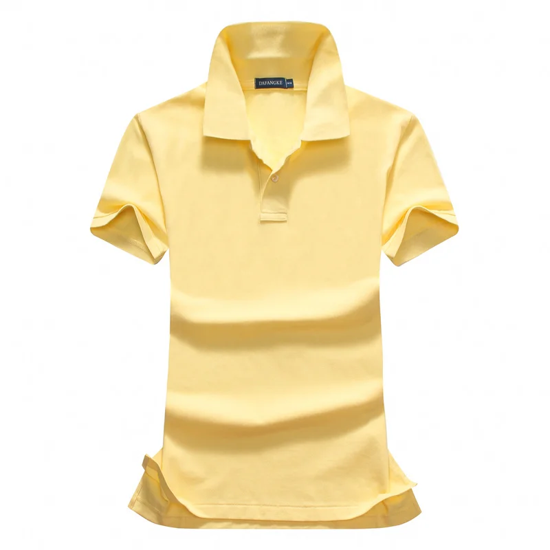 Высокое качество летние женские рубашки поло с коротким рукавом хлопковые однотонные женские рубашки поло с отворотом модные тонкие женские футболки - Цвет: yellow