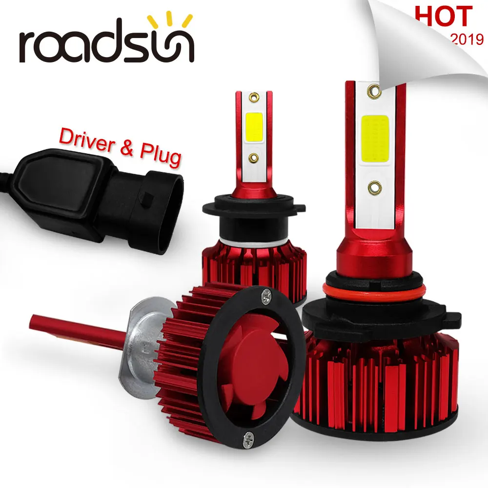 roadsun H4 H7 LED Car Light Bulb COB Chip Auto Accessories Lamp H1 H8 H11 9005 9006 HB4 Led Headlight 80W 6000K 8000LM Spotlight roadsun H4 H7 LED Car Light Bulb COB Chip Auto Accessories Lamp H1 H8 H11 9005 9006 HB4 Led Headlight 80W 6000K 8000LM Spotlight