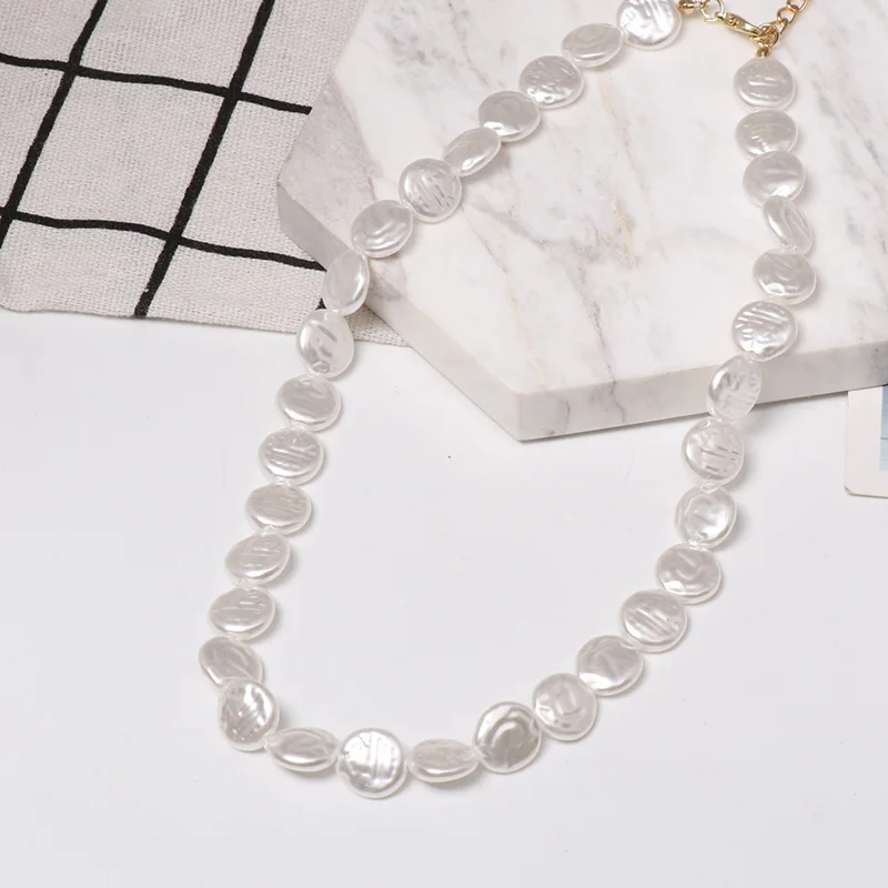 AOMU модное короткое ожерелье ручной работы в виде ракушки имитация жемчуга цепочка для ключицы ожерелье для женщин ювелирные изделия