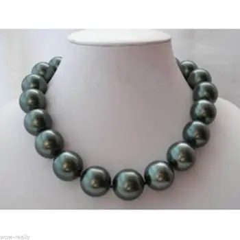 

Hot sale new Style >>>>>Rare Huge 20mm south sea black Shell Pearl Necklace 18"