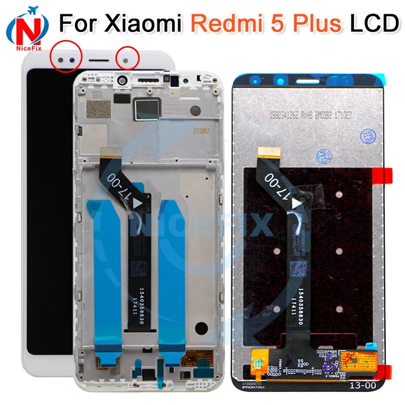 Чехол для Xiaomi Redmi 5 Plus 5 плюс ЖК-дисплей, сенсорная панель Экран, дигитайзер, для сборки, с корпусом, для Xiaomi Redmi 5 plus ЖК-дисплей