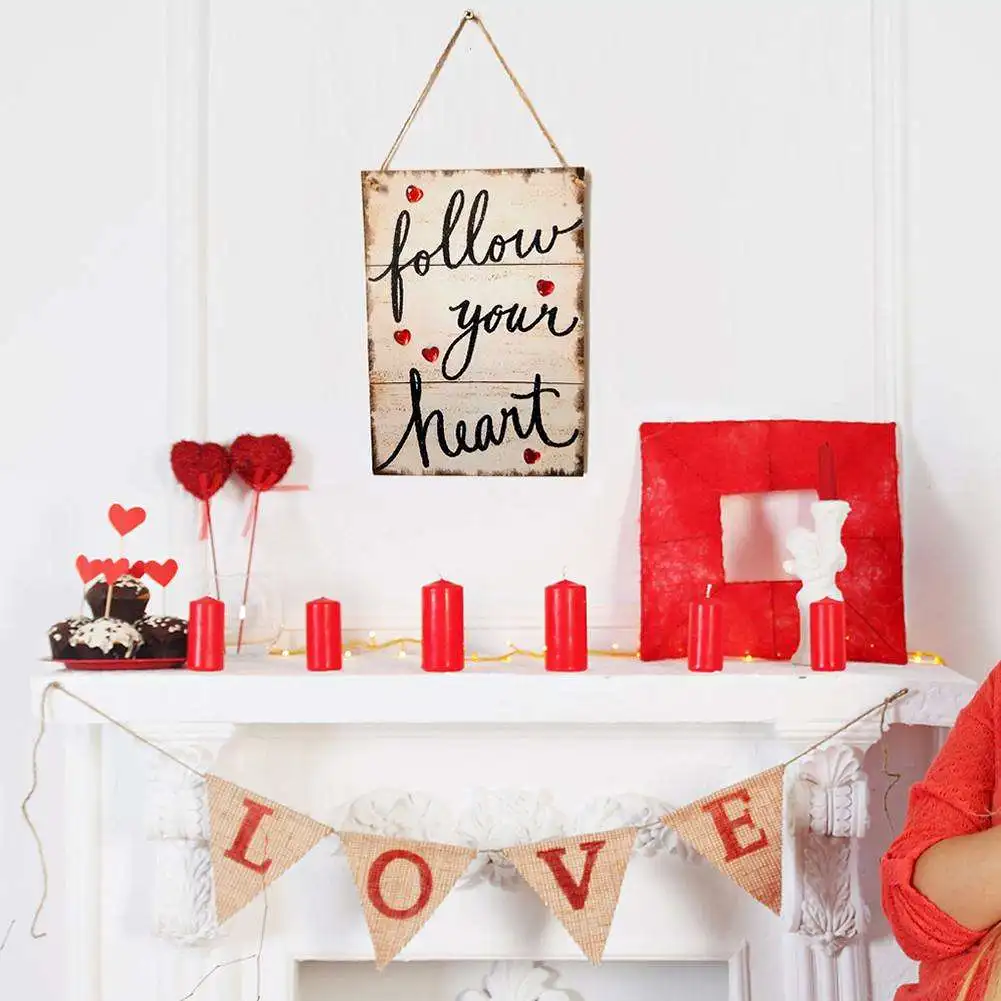 Письмо Любовь каждый момент деревянная настенная доска таблички знаки домашний декор День Святого Валентина Декор