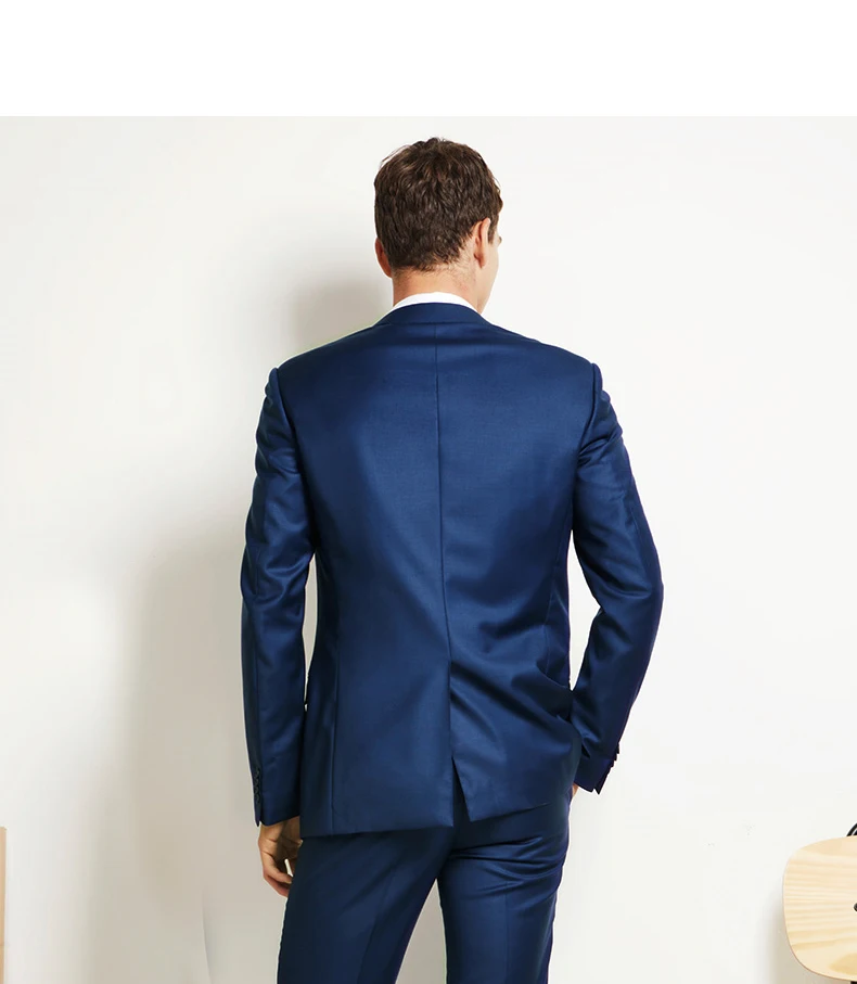 Elegant Navy Blue Fashion Business Suit Groom Designed Wedding Suit Prom Party Suits Slim Fit for Men Notch Lapel 2 Pieces Elegant Navy Blue Fashion Business Suit Groom Designed Wedding Suit Prom Party Suits Slim Fit for Men Notch Lapel 2 Pieces