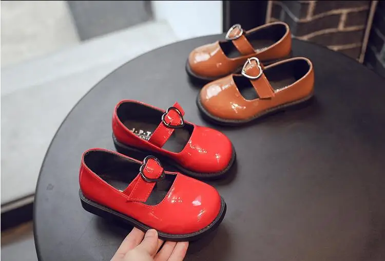 New Kids Shoes Childrens Girls shoes for School student Leather Shoes Black Red White brown 3 4 5 6 7 8 9 10 11 12 13 14Year