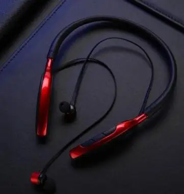 Bluetooth спортивные наушники, Спортивная гарнитура, поддержка MP3, TF карта, воспроизведение, BT вызов, стерео музыка, наушники с большим встроенным аккумулятором - Цвет: Красный