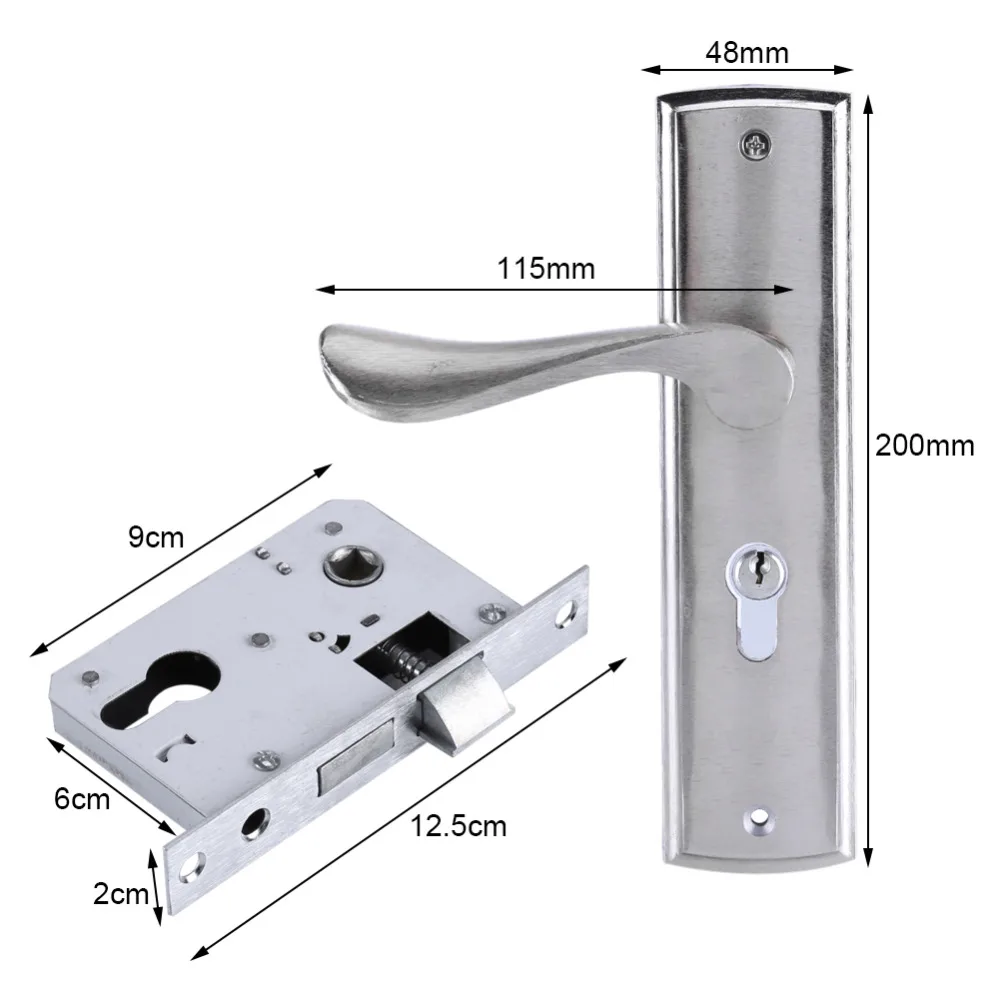 1 комплект прочная дверная ручка замок цилиндр Передний Задний рычаг защелка Домашняя безопасность w/ключи Двойная защелка дверная панель безопасности замки