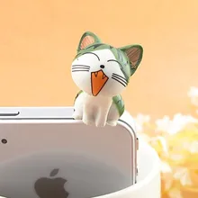 Прекрасный 3D зеленый Chi's Cat мобильный телефон, Ушная пробка, пробка для наушников, анти-разъем, пылезащитная Заглушка для всех 3,5 мм наушников, пылезащитная заглушка