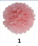 5 шт 15 20 25 см пом ткани конфетти декорации с днем рождения ребенка душ конфеты бар бумажное украшение для свадьбы Помпон Мяч, Q - Цвет: pink