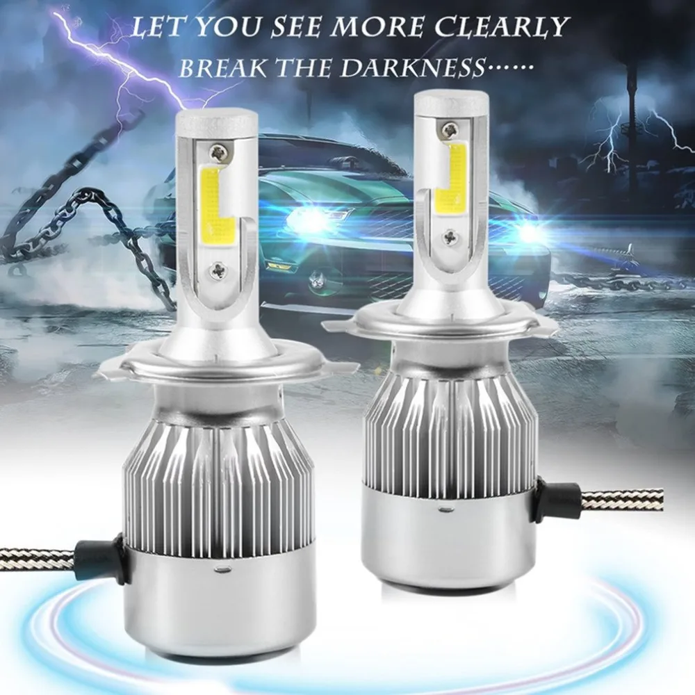 72W Car Headlights 3800LM 6000K LED Light Headlight Kit Super Bright