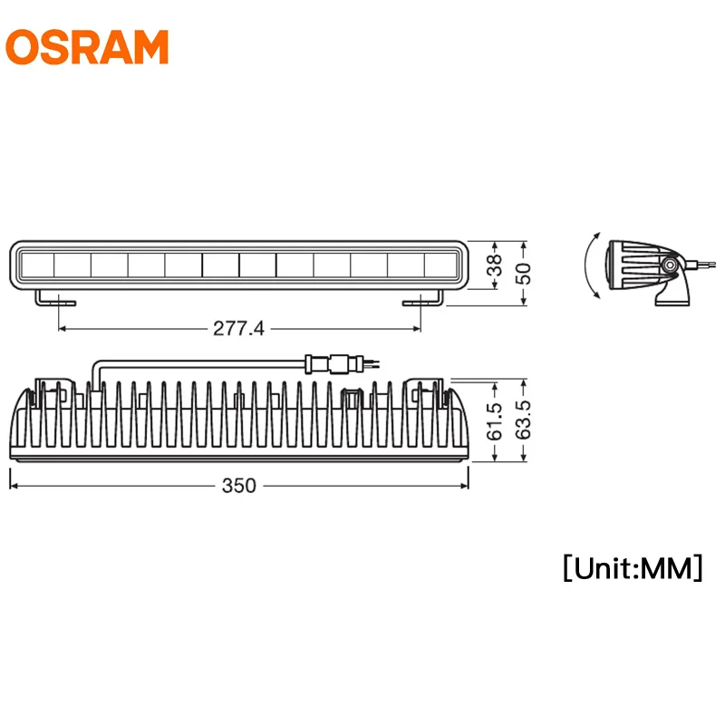 OSRAM СВЕТОДИОДНЫЙ светильник бар SX300-SP светодиодный DL106-SP 30 Вт 350 мм светильник бар 6000 К холодный синий светильник точечный луч+ 270 м тонкий дизайн 5000 ч срок службы