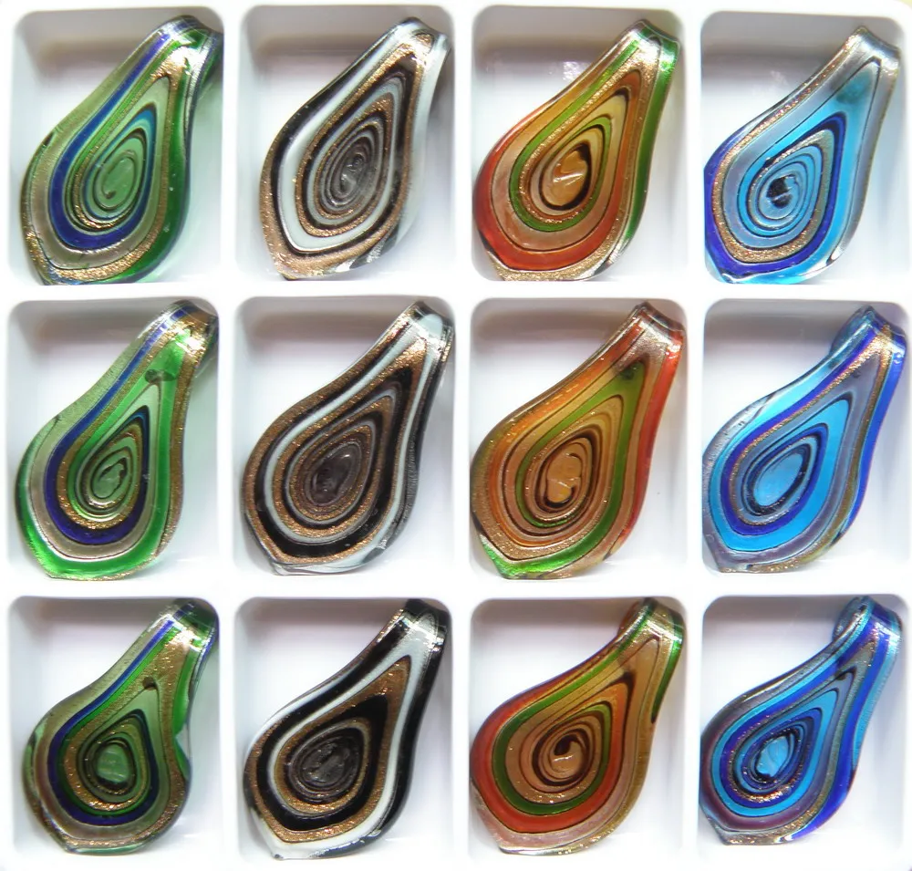 

12pcs/lot New Fashion Unique Lampwork Murano Art Glass Charms Pendant Necklace