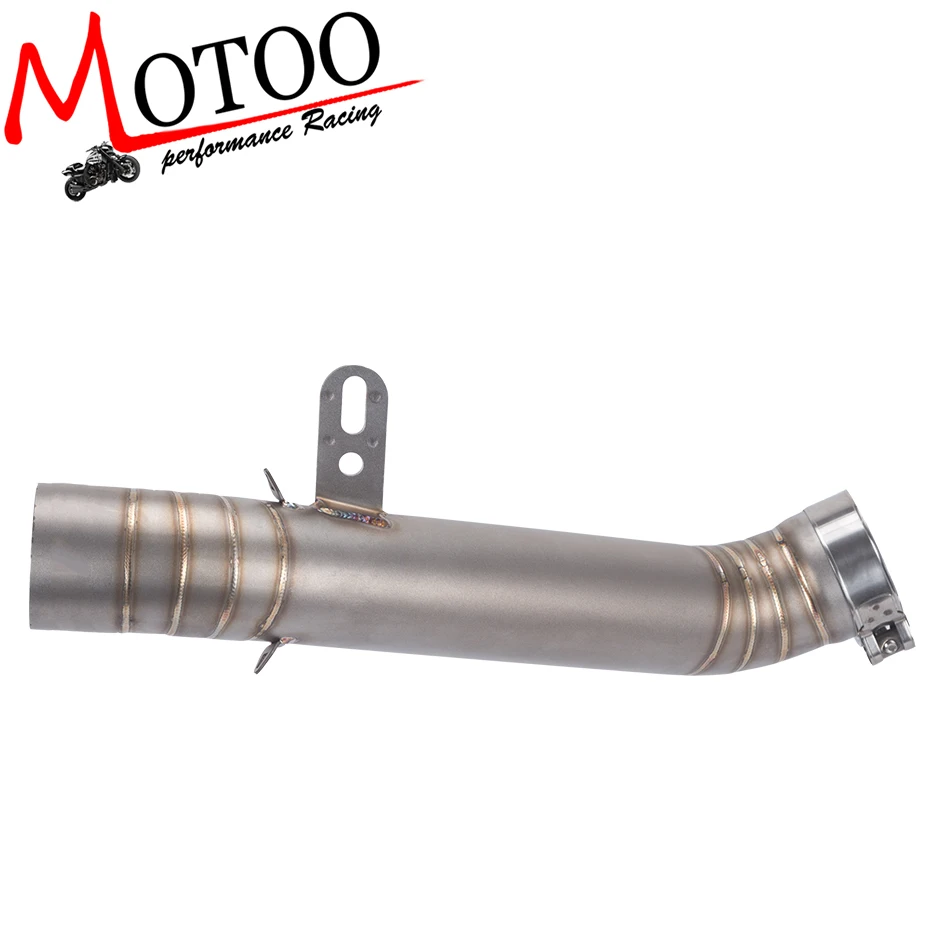 

Motoo- Motorcycle Exhaust Middle Pipe Case SLIP ON For Aprilia RSV4 2012-2015 Stainless Steel