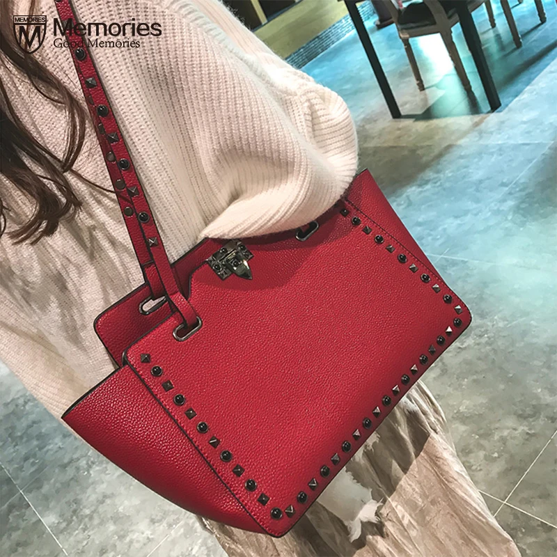 

Women handbags and shoulder bags 2019 new fashion Luxury Rivet bag PU leather bags ladies bags for women Large-capacity Tote