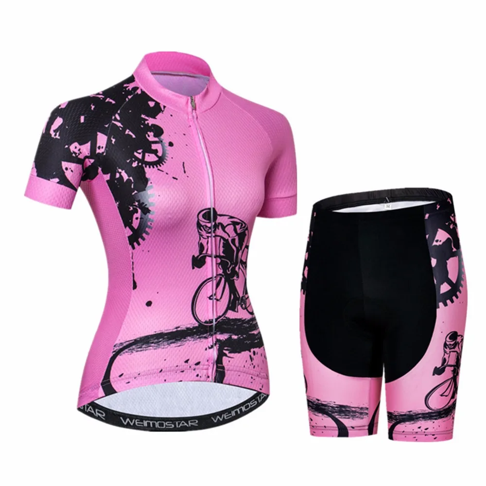 2021 Bike Jersey set Women Cycling jersey Shorts girls Mountainr road MTB Bicycle suits Maillot Ropa Ciclismo Top bottom pink