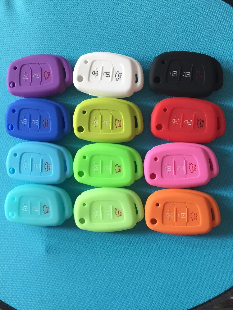 3 Button Silicone Car Remote Flip Key Fob Shell Cover Case for Hyundai Creta I10 I20 Tucson Elantra Santa Fe
