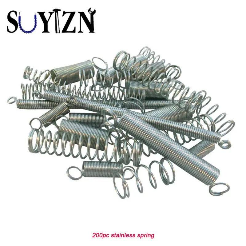 200PC Spring Assortment Tension Metal Steel Spring Wire Pin Assorted