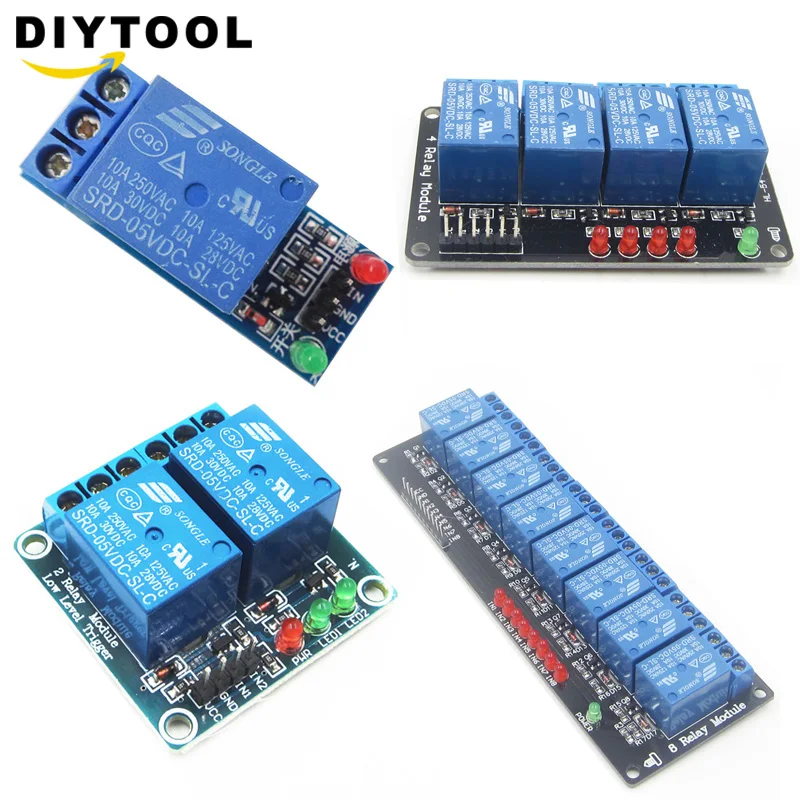 Релейный модуль 1 шт. 5 в 2 4 8 каналов релейный выход для arduino наличии|Реле| |