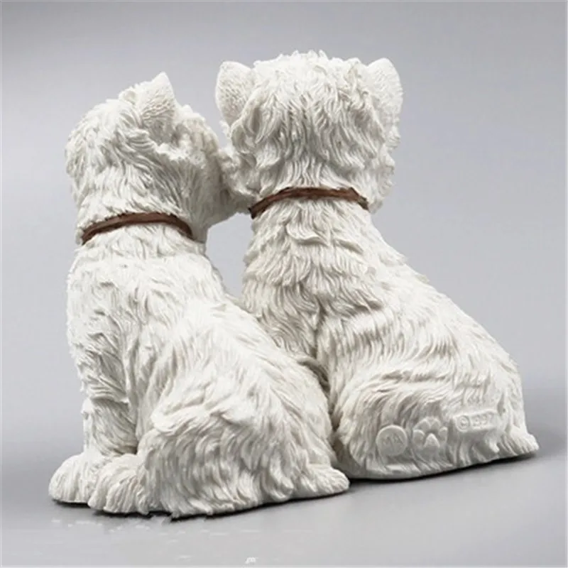 Моделирование милый щенок West Highland White Terrier креативный домашний декор счастливая