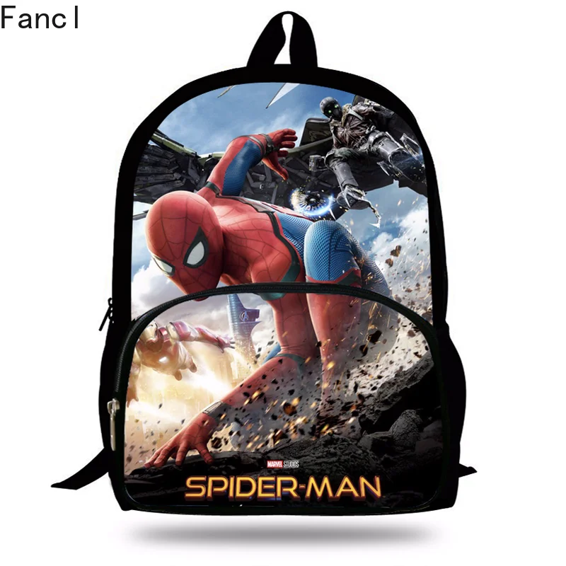 

New 16inch Mochilas Escolares Marvel Avengers SchoolBag Girls Bookbag Spiderman School Backpack for Boys Travel Bag Child Gift