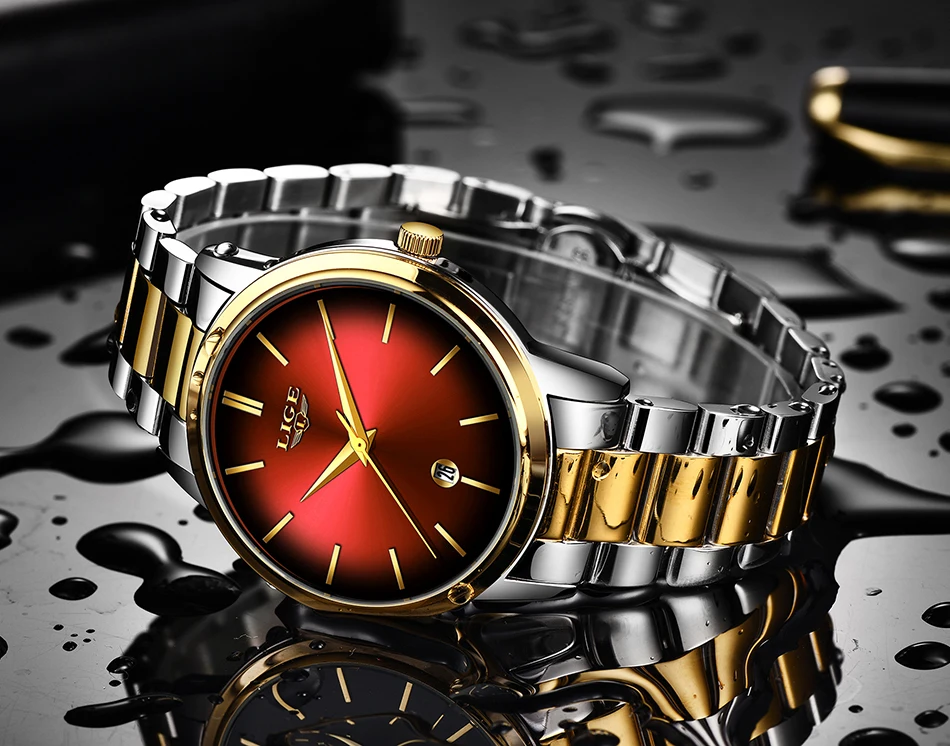 LIGE новые женские Бизнес Кварцевые часы Дамский бренд Топ Роскошные женские наручные часы небольшой циферблат тонкий раздел девушка часы Relogio Feminino