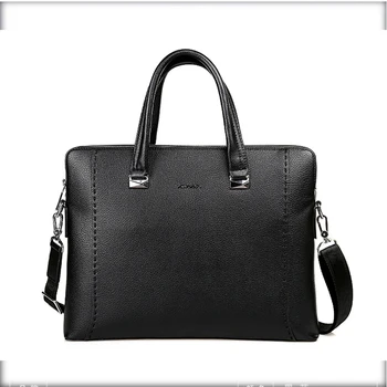 

New men's double zip briefcase business casual handbag large capacity shoulder bag laptop bag men's totes bag handbag men purse
