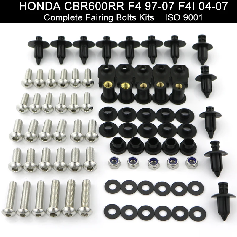 Plastic Motorcycle Complete Fairing Bolt Kit Screws For Honda CBR600F4/F4i 99-07 