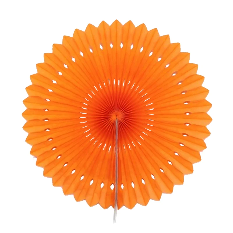 3pcs 16"(40cm)Orange Folding Fan For Wedding Decoration Store Decoration Exhibition Decoration
