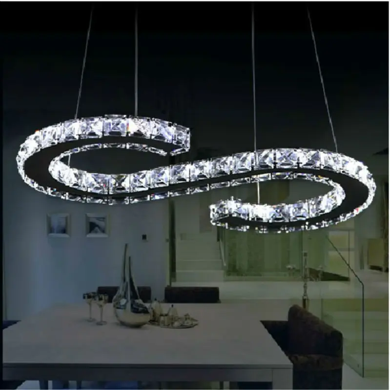 Free Shipping New Design Led Crystal Chandelier Lighting S Shape Free Shipping New Design Led Crystal Chandelier Lighting S Shape Stainless Steel Base Large Luxury Modern Cord Pendant Lamp