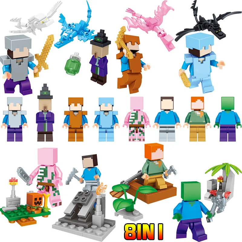 

My World Creativity Series Compatible LegoINGLY Minecrafted Character Dragon action figures Building Blocks Children Toys
