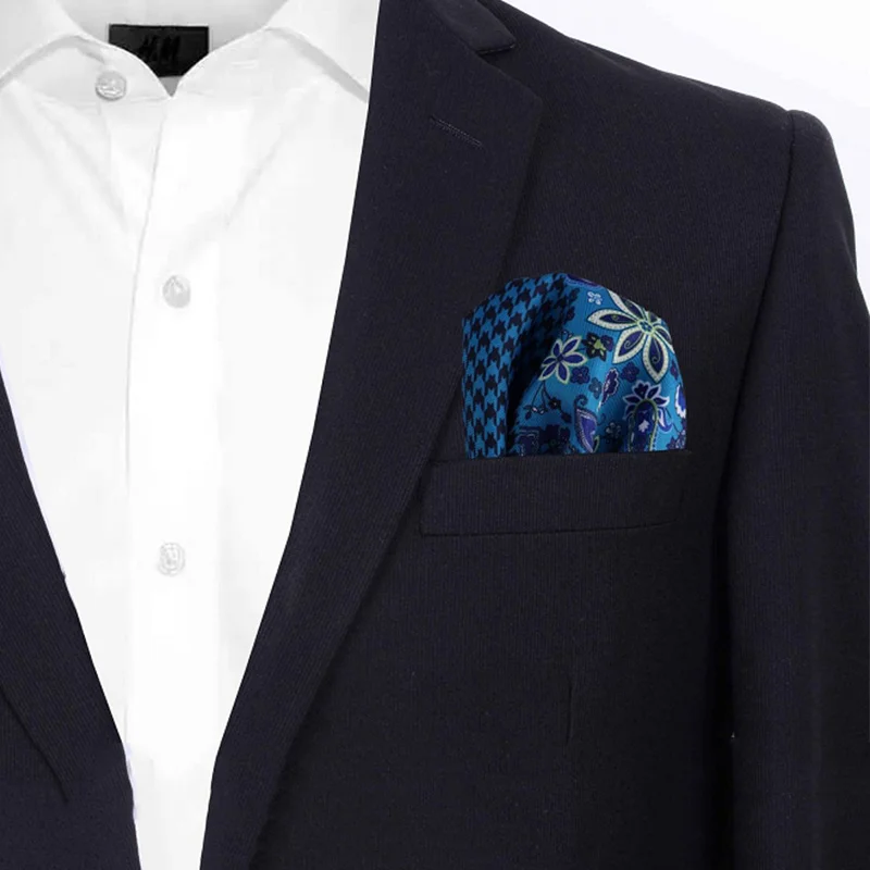 

Men Handkerchief Striped Floral Printed Hankies Polyester Suit Wedding Party Business Pocket Square Chest Hanky Towel For Male